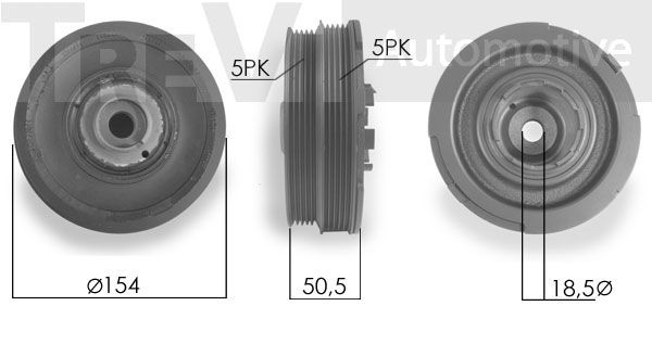 TREVI AUTOMOTIVE Piedziņas skriemelis, Kloķvārpsta PC1090